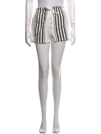 Pre-owned Lemlem Striped Mini Shorts In White