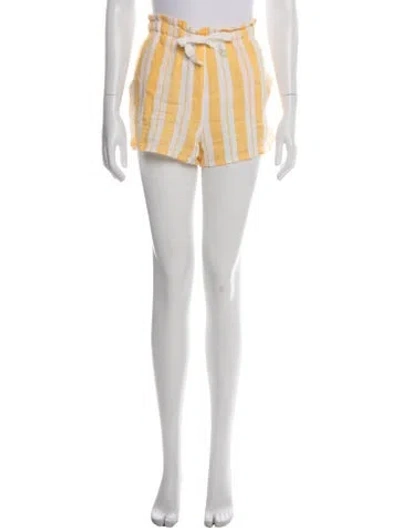 Pre-owned Lemlem Striped Mini Shorts In Yellow