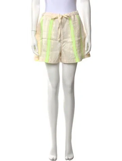 Pre-owned Lemlem Striped Mini Shorts In Yellow
