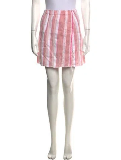 Pre-owned Lemlem Striped Mini Skirt In Pink