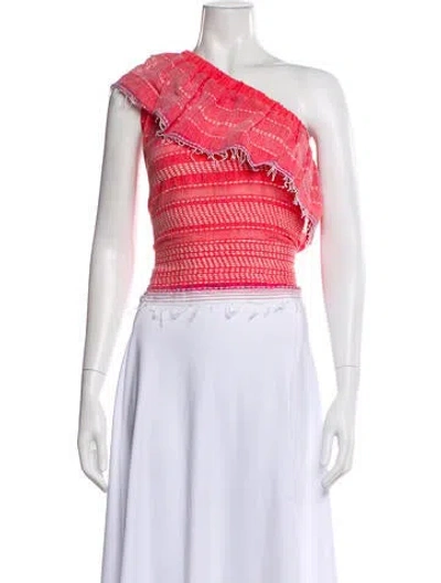 Pre-owned Lemlem Striped One-shoulder Top W/ Tags In White