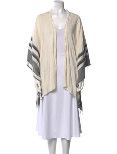 Pre-owned Lemlem Striped Open Front Sweater In Neutral