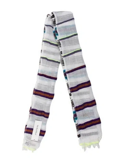 Pre-owned Lemlem Striped Scarf In White