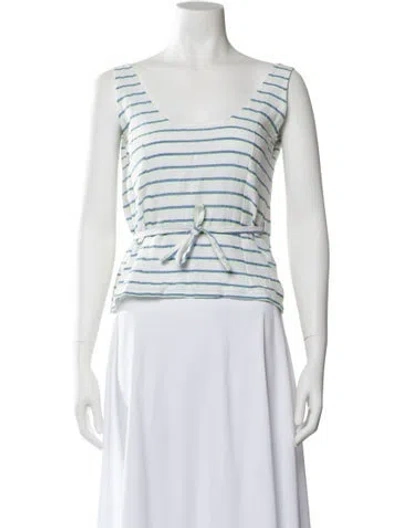 Pre-owned Lemlem Striped Scoop Neck Crop Top In Multi