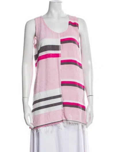 Pre-owned Lemlem Striped Scoop Neck Tunic In Pink