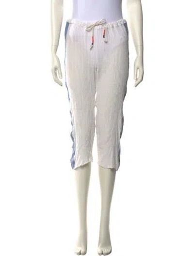 Pre-owned Lemlem Striped Skinny Leg Pants In White