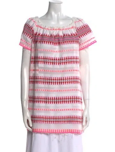 Pre-owned Lemlem Striped Square Neckline Tunic In Pink