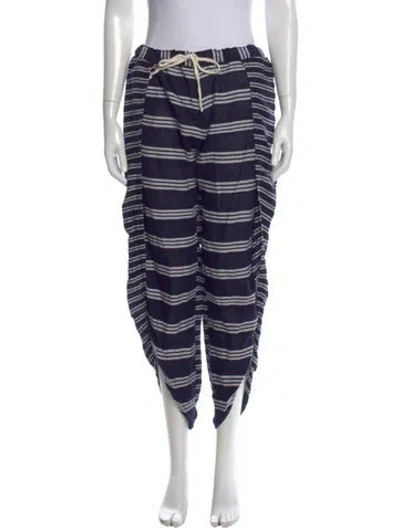 Pre-owned Lemlem Striped Straight Leg Pants In Blue