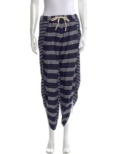 Pre-owned Lemlem Striped Straight Leg Pants In Blue