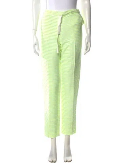 Pre-owned Lemlem Striped Straight Leg Pants In Yellow