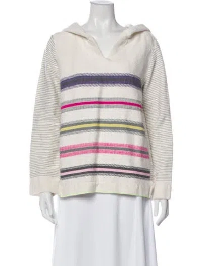 Pre-owned Lemlem Striped V-neck Hoodie In Purple