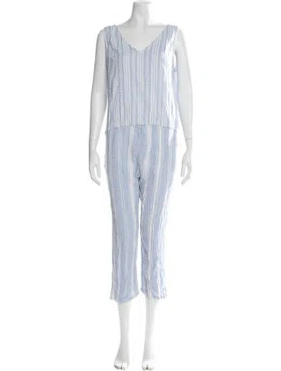 Pre-owned Lemlem Striped V-neck Jumpsuit In Multi