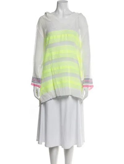 Pre-owned Lemlem Striped V-neck Top In White