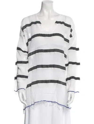 Pre-owned Lemlem Striped V-neck Tunic In Multi