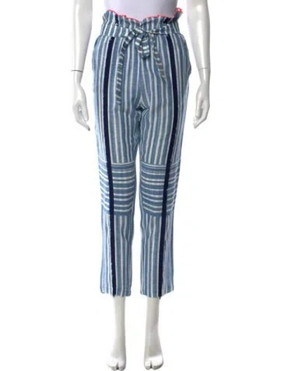 Pre-owned Lemlem Striped Wide Leg Pants In Blue