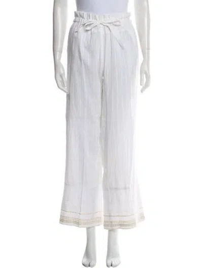 Pre-owned Lemlem Striped Wide Leg Pants In Neutral