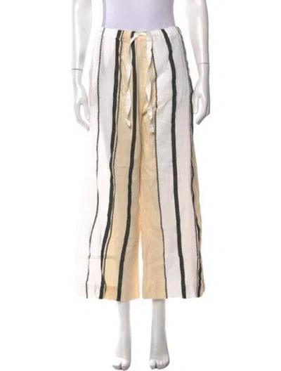 Pre-owned Lemlem Striped Wide Leg Pants In Neutral