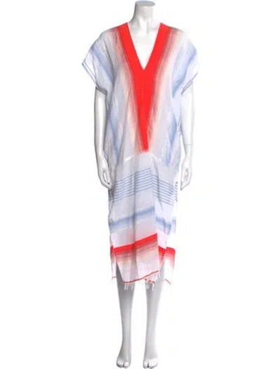 Pre-owned Lemlem Tie-dye Print Long Dress In Blue