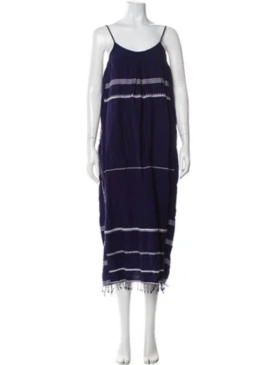 Pre-owned Lemlem Tie-dye Print Long Dress In Blue