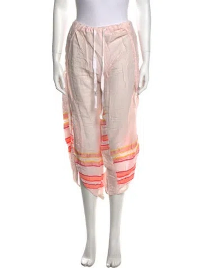Pre-owned Lemlem Tie-dye Print Straight Leg Pants In Pink