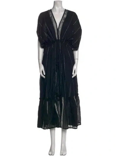 Pre-owned Lemlem V-neck Long Dress In Multi