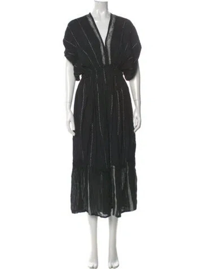 Pre-owned Lemlem V-neck Long Dress In Multi