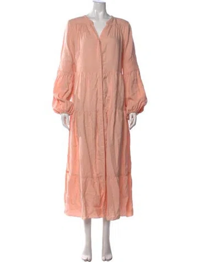 Pre-owned Lemlem V-neck Long Dress In Pink