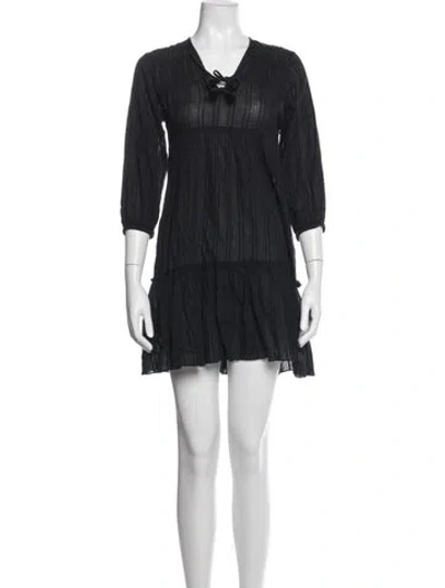 Pre-owned Lemlem V-neck Mini Dress In Blue