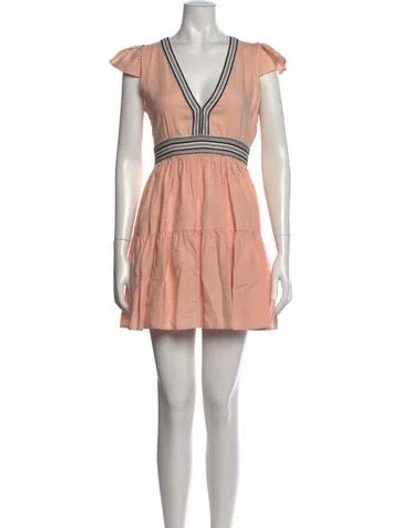 Pre-owned Lemlem V-neck Mini Dress In Pink