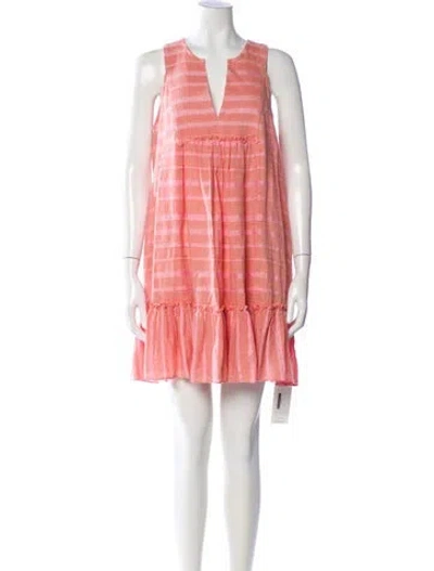 Pre-owned Lemlem V-neck Mini Dress W/ Tags In Pink