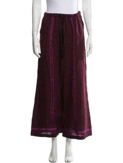 Pre-owned Lemlem Wide Leg Pants In Burgundy