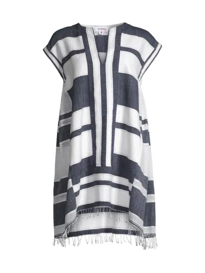 Lemlem Women's Elina Cotton Short Caftan In Debre Navy