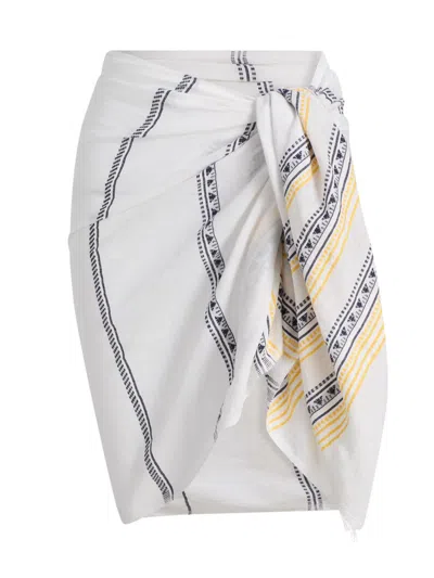 Lemlem Women's Lema Geometric Cotton Sarong In White