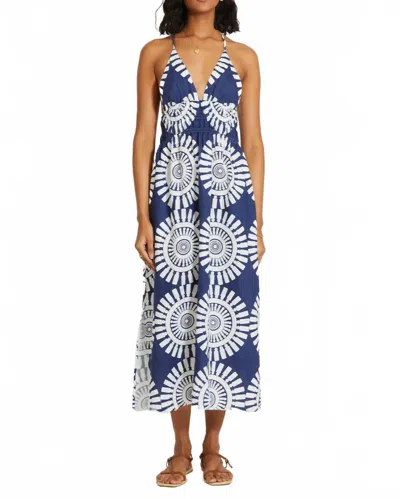Lemlem Zeina Triangle Dress In Soft Navy In Blue