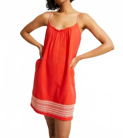 Lemlem Zina Swing Mini Dress In Tenesa Red In Orange