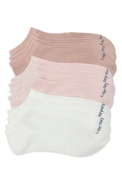 Lemon 6-pack Rib Low Cut Socks In Brown/ Pink