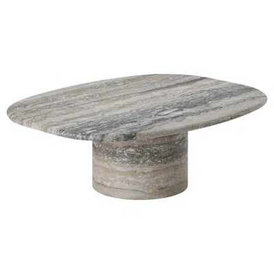 Pre-owned Lemon Circa Coffee Table Made In Italy In Silver Travertine. Designed By Yaniv Chen