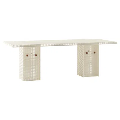 Pre-owned Lemon Conservatory Large Outdoor Dining Table In Stainless Steel Powder Coated White