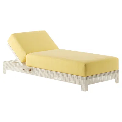Pre-owned Lemon Conservatory Sun Lounger In Stainless Steel Powder Coated White With Cushion