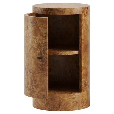 Pre-owned Lemon Constant Night Stand Left Unit In Poplar Burl Wood By  In Brown