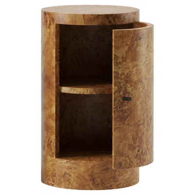 Pre-owned Lemon Constant Night Stand Right Unit In Poplar Burl Wood By  In Brown