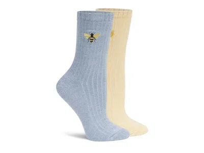 Lemon Embroidered Crew Socks 2 Pack In Multi