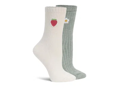 Lemon Embroidered Crew Socks 2 Pack In Multi