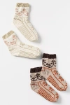 Lemon Fairisle Socks, Set Of 2 In Multi