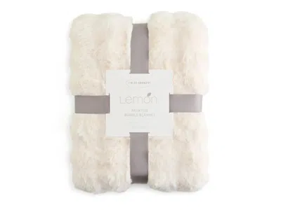 Lemon Faux Fur Bubble Blanket In Neutral