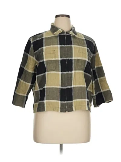 Pre-owned Lemon Grass 3/4 Sleeve Button Down Shirt In Green