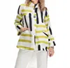 Lemon Grass Abstract Print Jacket In Multi In Multi