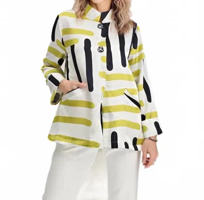 Lemon Grass Abstract Print Jacket In Multi