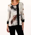 Lemon Grass Grey Mix Reversible Top In Multi