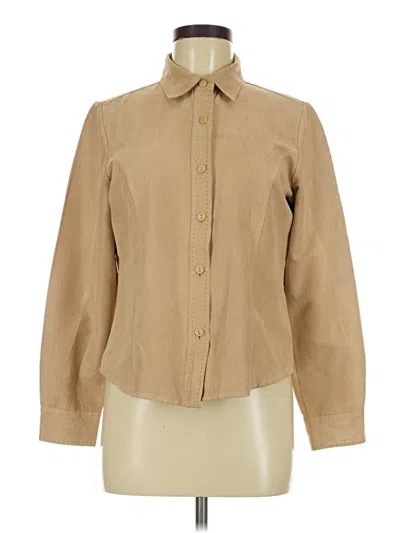 Pre-owned Lemon Grass Long Sleeve Blouse In Brown